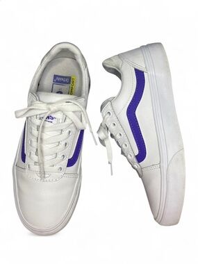 Vans Leather Ward Low Deluxe Comfort Women’s White Sneakers Size 7